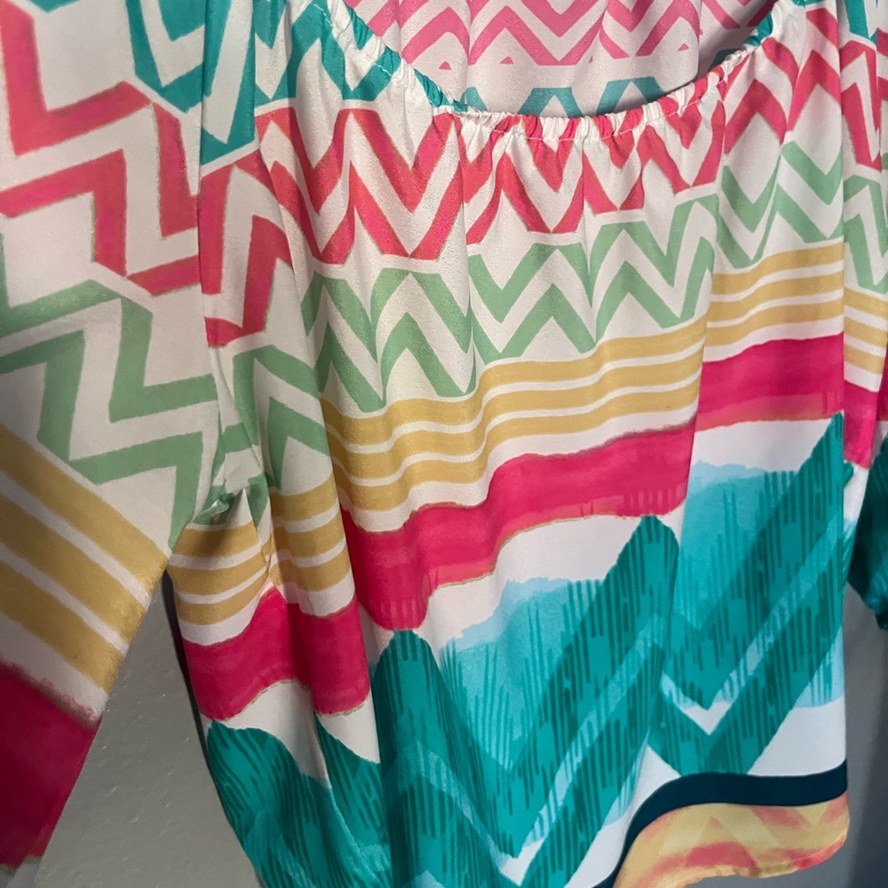 Glam Multi Colored High Low Blouse - Picture 5 of 9
